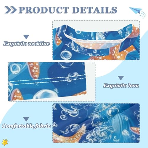 Boy Swimsuit Bubble Starfish Sea Sunscreen T-Shirts Swimwear Sets UPF 50+3