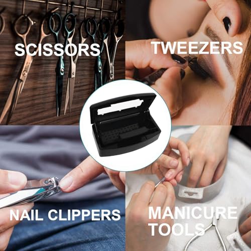 Desinfektionswanne, Nail Tools Sterilizer, Tablett Maniküre Desinfektionsbox, für Schönheitssalon Maniküre Haarwerkzeuge Instrumente Ärzte Maniküre Labor Reinigungsartikel (Schwarz)
