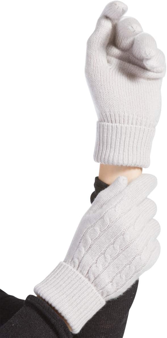 Women's 100% Pure Cashmere Gloves | Cable Knit Design