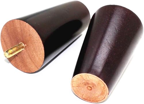 Miniatura 3 de WEICHUAN Sofá de repuesto redondo de madera maciza con acabado de nogal oscuro, silla otomana, sofá biplaza, mesa de café, muebles, patas de madera,