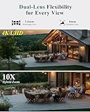 Ctronics [10X Hybrid Zoom] 4K Outdoor Security Camera with Dual-Lens, Auto Tracking & Zoom, AI Detection, 256GB TF/Cloud/FTP/NAS Storage, 5GHz WiFi CCTV IP Camera, Color Night Vision, PC Remote - Image 3