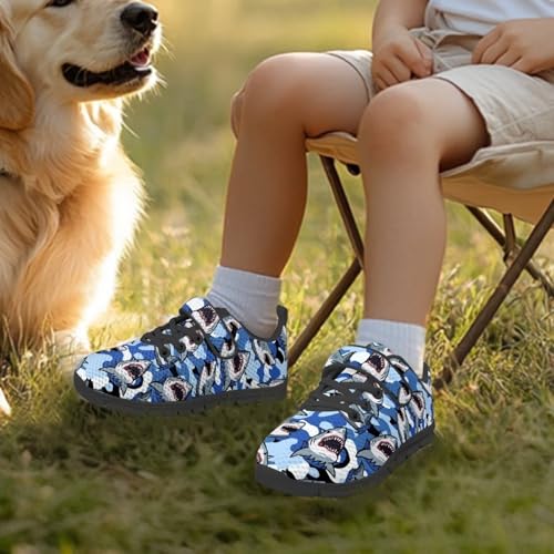 Kids Shoes, Boys Girls Sneakers Lightweight Athletic Walking/Running Tennis Shoes(Little Kid/Big Kid) Shark Camouflage Pattern2