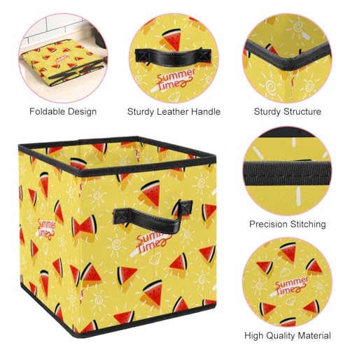 Boîte de rangement pliable cube tissu pastèque jouet et vêtements - 5
