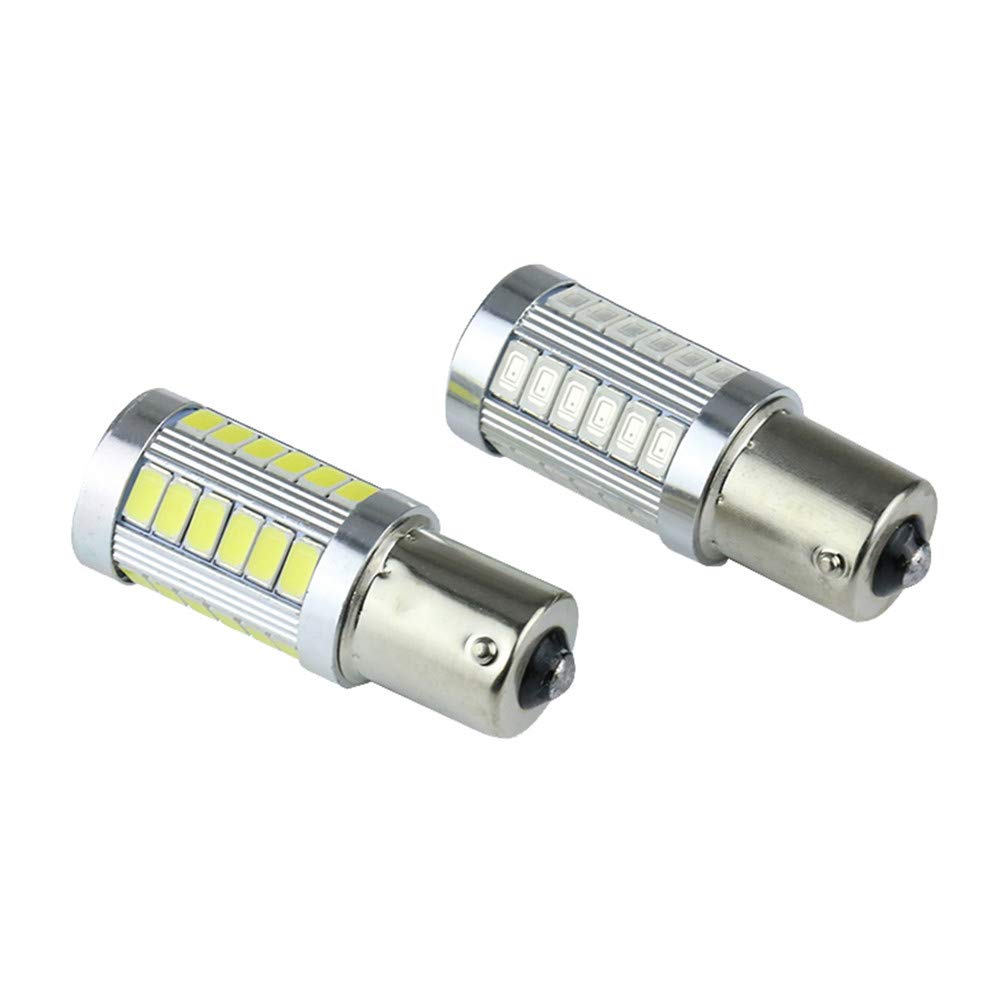 2 szt. światło kierunkowskazów samochodowych 1156 BA15s P21W Led Led błysk hamulcowy światło ogonowe 33SMD 5730 LED żarówka tylna r5w (Biały, 1156)