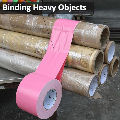 Image of BOMEI PACK 3 Inch Pink Duct Tape Waterproof,Heavy Duty,3 Inch x 35 Yards,9 Mil Industrial Grade Yellow Duct,No Residue,Strong,Flexible and All Weather,Professional for Indoor & Outdoor Use