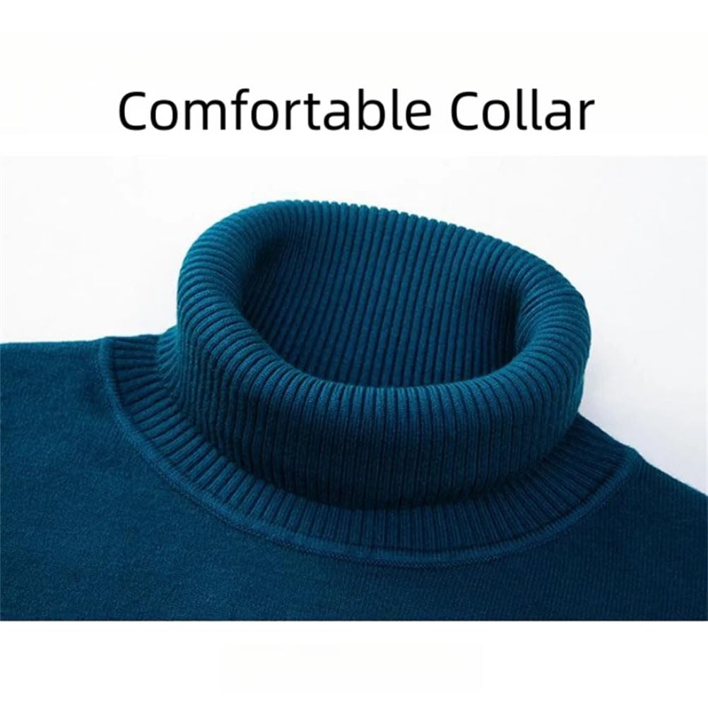 Męski sweter z dzianiny na co dzień męski slim fit sweter z wysokim kołnierzem miękki ciepły sweter z dzianiny
