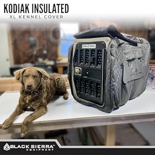 Black Sierra Insulated Extra Large Dog Kennel Cover- 41 Inch, Ventilated, Weather Resistant- Extra Large Crate Cover with Handles for Camping, Travel
