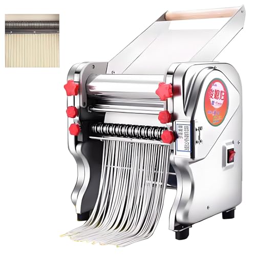 550w Máquina Pasta Eléctrica,Laminadora Masa Comercial,Máquina Hacer Pasta Fresca En Casa Acero Inoxidable,para Fideos,Espaguetis,Lasaña FKM200