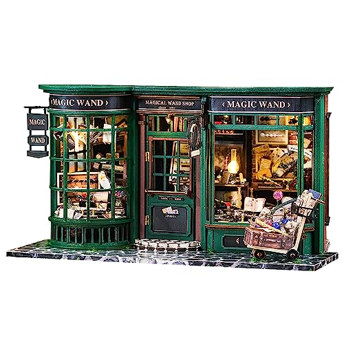 Endless Limit Book Nook Kit - Kits de Construction Maison Miniature DIY (Dollhouse) pour Adultes &amp; Adolescents, Booknook Garden House avec Lumière LED, Cadeau Magique (Magic Wand)