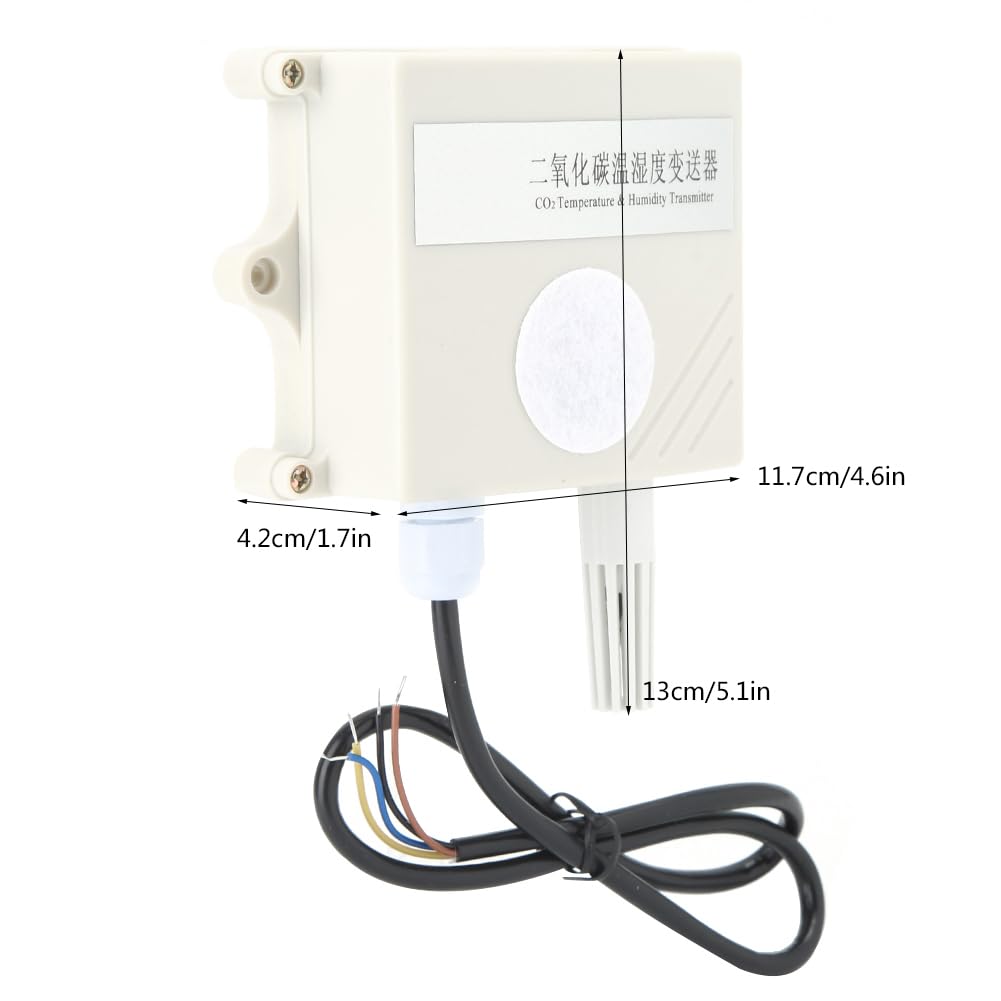 Detector de Sensor de CO2 Tecnología infrarroja de Alta precisión Medición Concentración Temperatura Transmisor de Humedad Comunicación 485 Larga Vida útil Carcasa de PVC