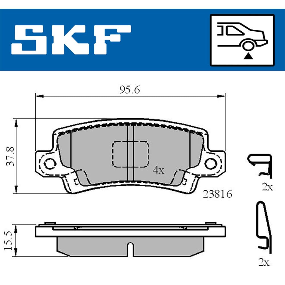SKF Fren Balatası Arka Toyota Corolla 1.4 Vvt-I 01-07, 1.6 Vvt-I 02-06 Vkbp 90208A - Vkbp 90208 A