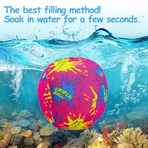 Wasserball 8 Stück, Wasserspielzeug Kinder, Wasserbomben Wiederverwendbar, Pool Spielzeug, Wasserspielzeug Kinder Outdoor, Beachball Set perfekt für Pool, Wasser,Strand und Meer (zufällige Farbe)