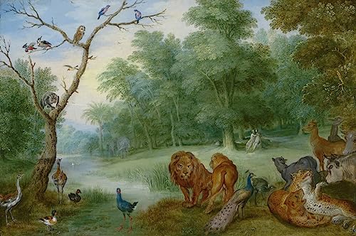 Poster Jan Brueghel Paradis avec la chute de l'homme Toile 58x90