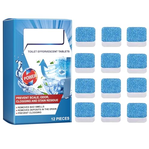 Tabletas de Limpieza de Inodoro,Pastillas Limpiadoras de Espuma para Inodoro,Tableta de Limpieza de Wc,Limpiador de Inodoro con Lejía,WC Active Tabs Limpieza de WC,Pastillas para Limpiar Baños,12PC