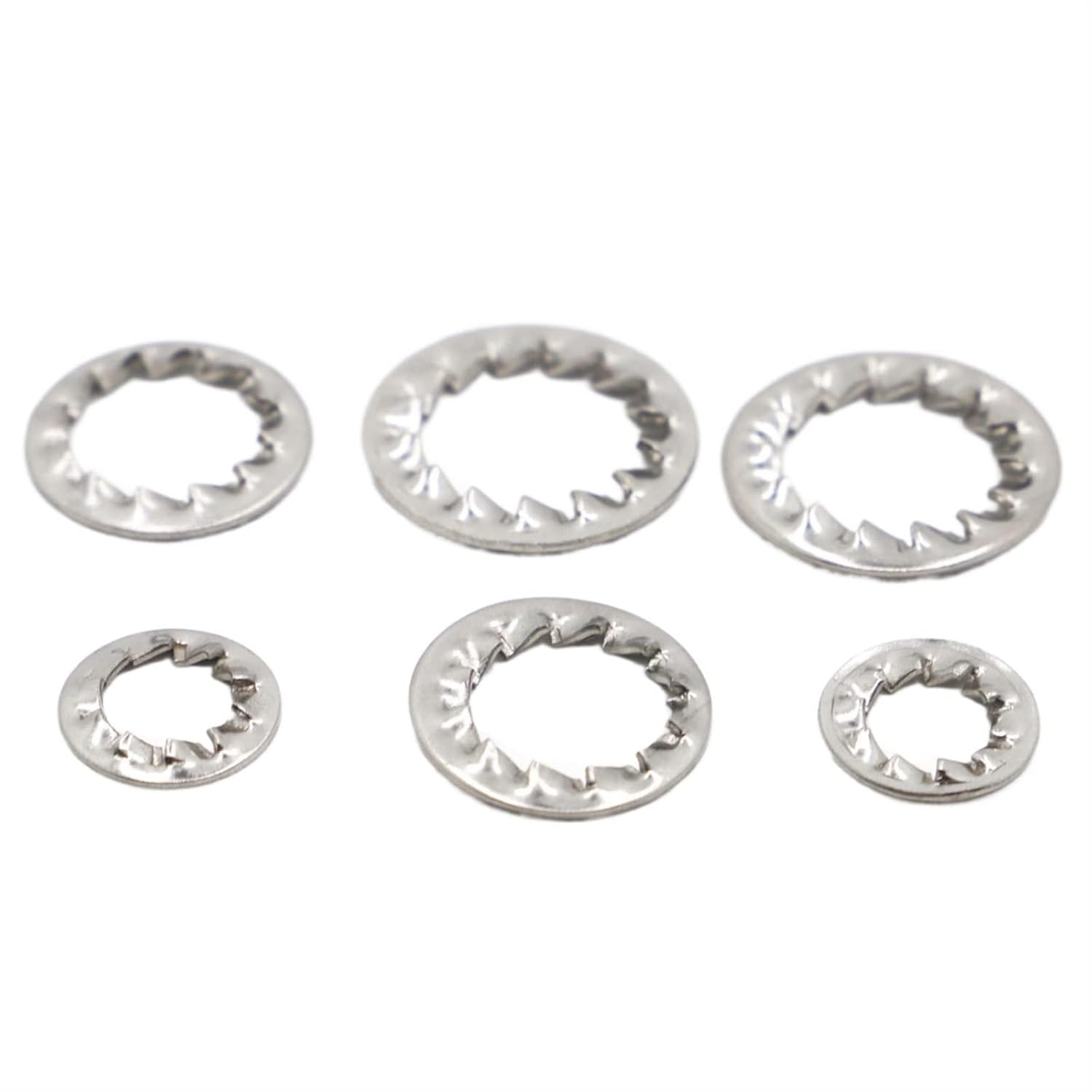 Lock washers,Star washers Flat Washers M3 M4 M5 M6 M8 M10 M12 M14 M16 Stainless Steel Internal Toothed Serrated Lock Washer， and Rust Resistance(M6 50pcs)(M3 50pcs)
