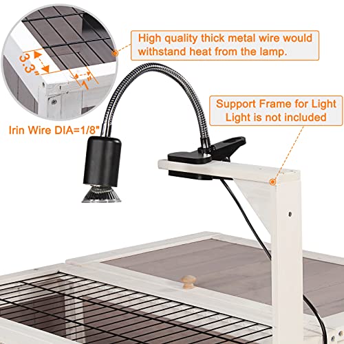 HiCaptain Wooden Tortoise House, Large Tortoise Habitat Cage Indoor Outdoor Tortoise Enclosure Turtle Habitat for Small Reptile Animals-Grey - Thumbnail 3