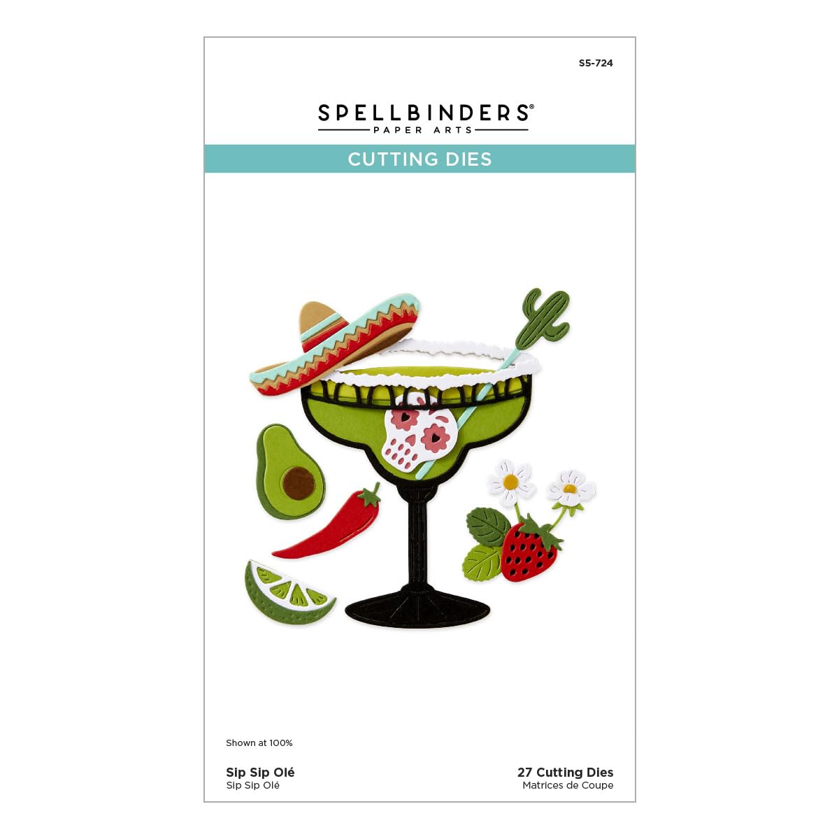 Spellbinders Metal Sip Sip Ole' Etched Dies From The Happier Hour Collection