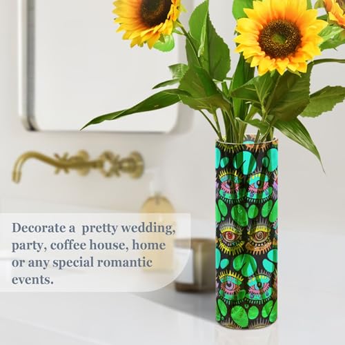 Florero de plastico de ojos con diseño transparente multicolor 5