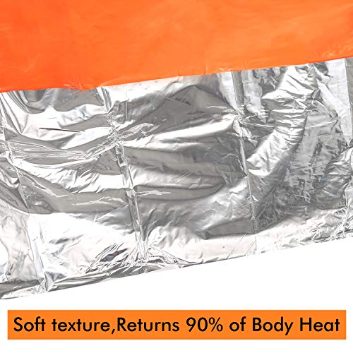 DIBBATU Emergency Survival Poncho Heat Reflective Blanket Poncho Waterproof Thermal Emergency Raincoat Keeps You Dry and Warm During Camping Hiking Auto, or Any Outdoors (4 pack)