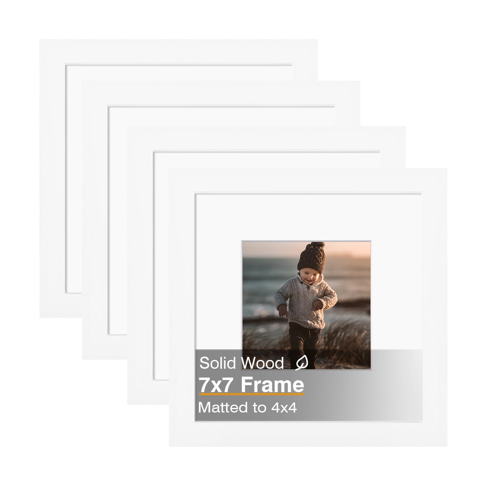 Amazon.com: KINLINK 7x7 Picture Frame, White Square Solid Wood