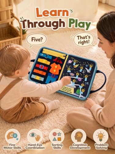 GONINO Toddler Busy Book Montessori Toys for Boys, Dinosaur Felt Busy Board — view 5