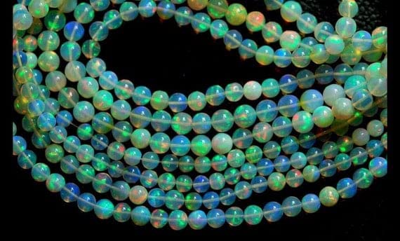 Perles d'opale naturelle rondes 6-7 mm pour composer un cadeau d'anniversaire unique