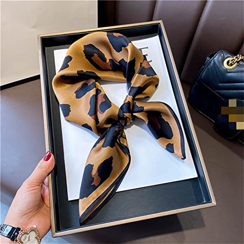 Multi-use Scarfs Leopard Print Silk Scarf Small Square All-Match Spring and Autumn for Women2
