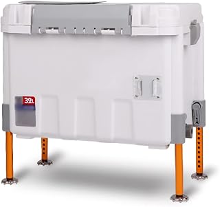 Cubo de Cebo Cubo de Pesca Ligero Multifunción Multifunción Silla de Pesca con cojín y 4 Patas Ajustables for Terreno Salvaje al Aire Libre 32L Cubo de pececillo (Color : Blanc)