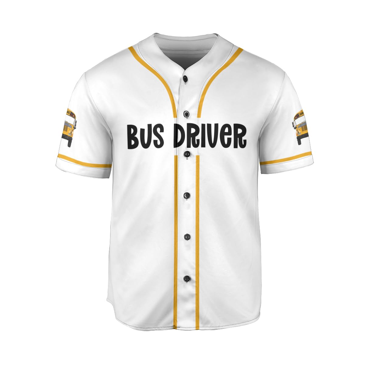 Podagree Personalized School Bus Driver Baseball Jersey - Yellow Bus Driver Pride Soccer Jersey for Men and Women (BD8)