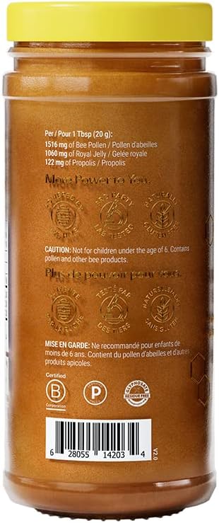 BEEKEEPER'S NATURALS B.Powered Superfood Honey for Everyday Wellness - Raw Honey with Bee Pollen, Propolis + Royal Jelly (11.6 oz) - Image 3