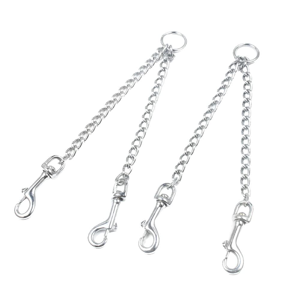 Hundeleine, Doppelte Hundeleine, Starke aus Eisenkette, for Laufen und Gehen, Haustierleine, Leine for 2 Hunde, S(S)