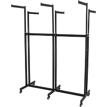 Retail Clothing Display Racks, 6-Arm Black Garment Rack
