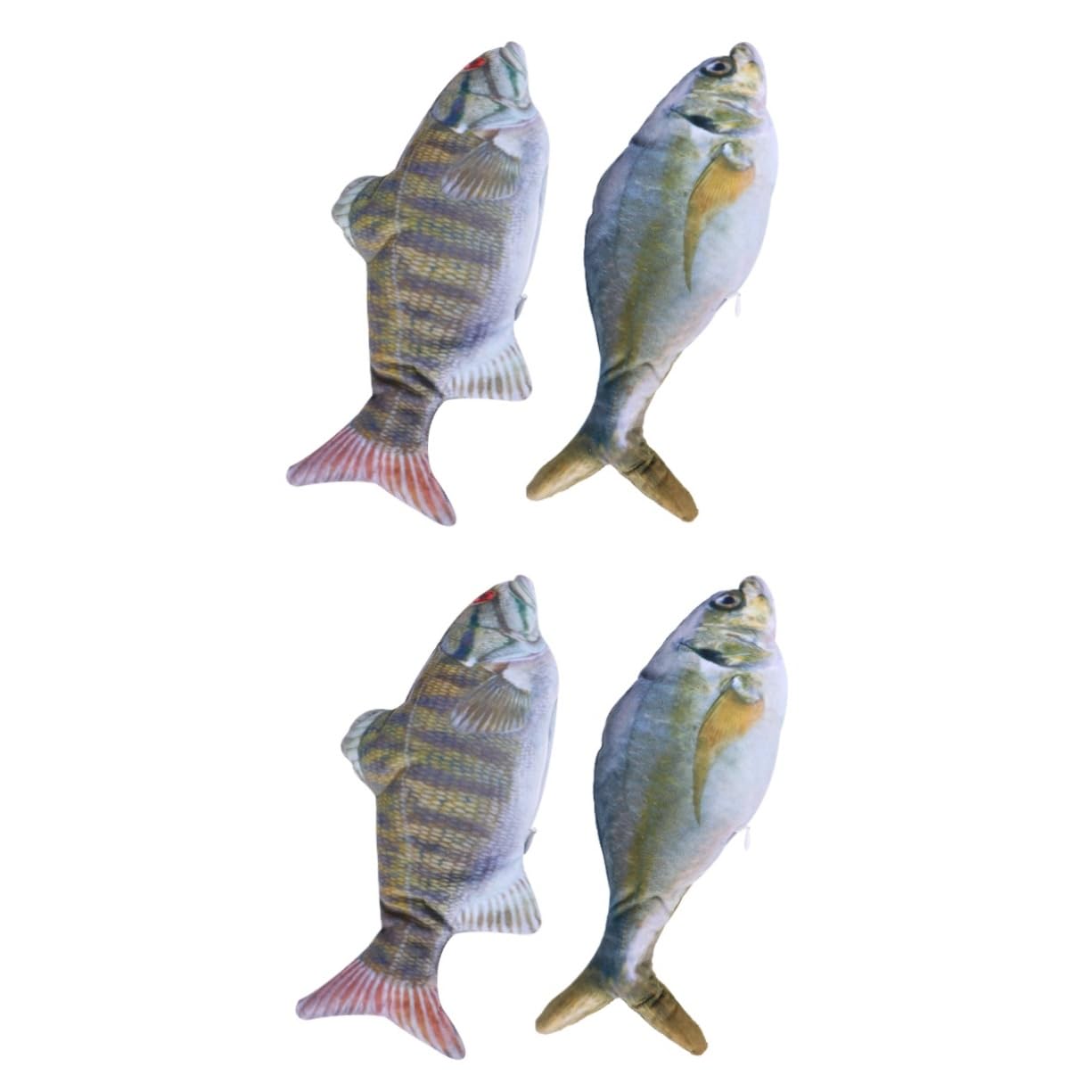 Kisangel 4 Piezas Juguete de Pescado de Carga USB Cat Toys Juguete de gatera pez en Movimiento electrico Gato Juguetes muñeco de Peluche pez de Peluche de Juguete Ritmo bagre