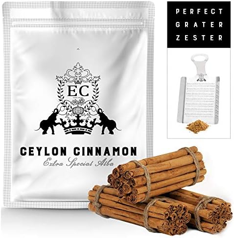 Ceylon's Finest True Alba Cinnamon | 5" Long Sticks | Fresh Harvest | Naturally Sweet Cinnamomum Zeylanicum (Verum) Sticks | Sri Lanka Luxury Spices | 600G (Approx 85-100 Quills)