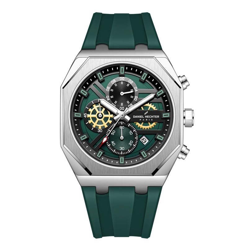 Image of Daniel Hechter Paris Orsay Collection Multifunctional Watch for Men with Octagone Dial and Silicon Strap-DHM1007