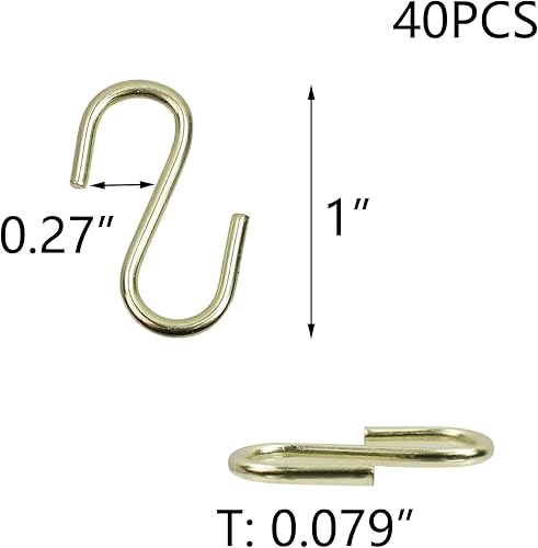 Miniatura 10 de T Tulead 40 piezas de mini ganchos ligeros S ganchos de hierro para colgar joyas de 1 x 0.7 pulgadas