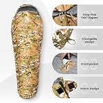 OneTigris Light Patrol 4 Season Mummy Sleeping Bag, 32°F Cold Weather Camping Bags for Camping Hiking Backpacking, Survival Gear - Image 7