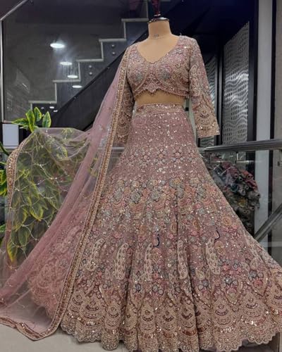 Image of Lehenga choli For Womens and Girls Soft Butterfly Net Lehenga Choli with Coding Sequins Work Dupatta | Semi Stitched Designer Ethnic Set