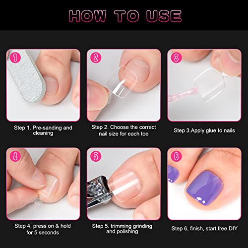 Aoraem Toe Nail Fake Nail,120Pcs Clear Press On Nails Full Cover Artificial Toenails For Nail Salon And Diy (Clear-120) #TOP30