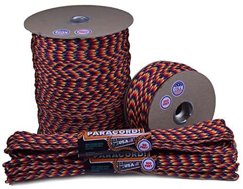 BORED? PARACORD! - 1', 10', 25', 50', 100' Hanks & 250', 1000' Spools of Parachute 550 Cord Type III 7 Strand Paracord Well Over 300 Colors - Trainwreck - 250 Foot Spool