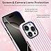 Fycyko Compatible with iPhone 16 Pro Max Case Striped Cute Aesthetic Phone Case Shockproof TPU Hard PC Protective Cover for iPhone 16 Pro Max-Pink
