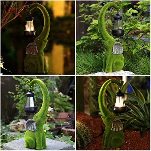 Ivcoole Outdoor Elephant Garden Statue,15 Inch Resin With Solar Light Garden Decor Figurines Outdoor Lawn Decor Garden Elephant Statue For Patio, Balcony, Yard, Lawn Ornament - Unique Housewarming #TOP5