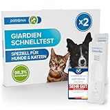 Patronus Giardien Schnelltest Hund & Katze - 2X Stück - Giardien Test mit über 98% Zuverlässigkeit - Speziell für Hunde & Katzen bei Durchfall zum einfachen Nachweis von Giardia-Antigenen
