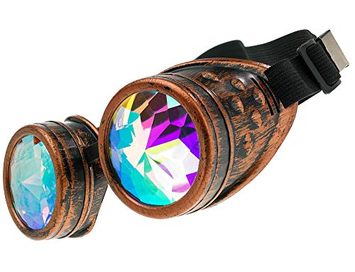 MFAZ Morefaz Ltd Welding Cyber Goggles Led Lamp Steampunk Goth Cosplay Sunglasses Kaleidoscope Lens Fancy Dress (Copper Kaleidoscope) steampunk buy now online MFAZ Morefaz Ltd Welding Cyber Goggles Led Lamp Steampunk Goth Cosplay Sunglasses Kaleidoscope Lens Fancy Dress (Copper Kaleidoscope) steampunk buy now online