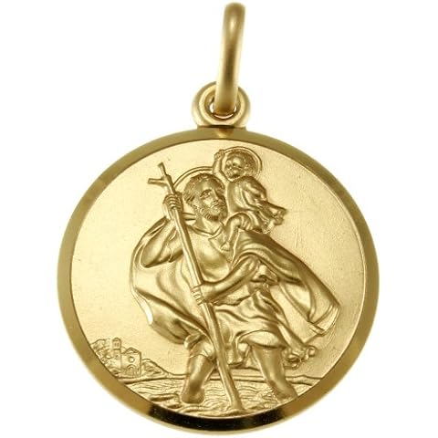 9ct Gold St Christopher Pendant Medal - 22mm - 5.4g - Includes Jewellery presentation box Cover