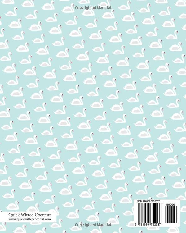 Quick Witted Coconut Swan Notebook - Ruled Pages - 8x10 - Large (Aqua) - Image 2