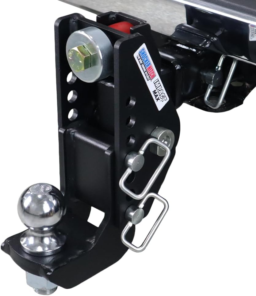 Shocker 20K Impact Max Cushion Drop Hitch - 0" to 7-1/2" Drop - Fits 2-1/2"Hitch Has 2-5/16"Ball - 20,000 lbs GTW