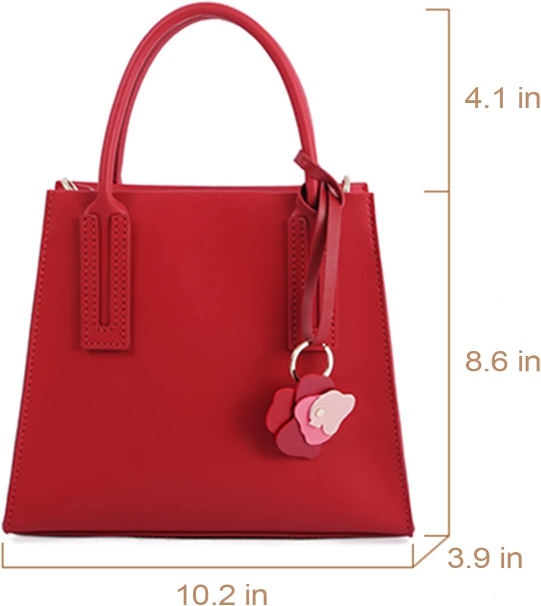 POPSEWING Leather Women Top Handles Handbag DIY Kit, DIY Crossbody Shoulder Bag with Sewing Kits, Handmade Bag Kit for Mom Girlfriend Birthday Gift (Red)