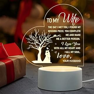 Juratar Valentines Gifts for Her, Wife Gifts from Husband, Wife Birthday Gifts, LED Night Light Valentines Day Gifts, Anniversary Wedding Valentines Gifts for Wife Women
