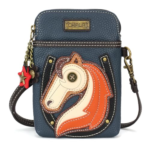 Image of CHALA Wilderness Animal Collection Cell Phone Crossbody Purse-Women PU Leather /Canvas Multicolor Handbag w /Adjustable Strap